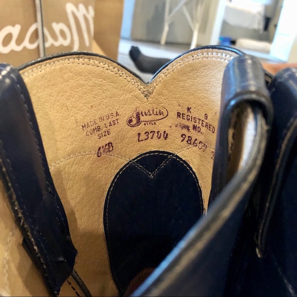 JUSTIN’s BOOTS | Navy Cowboy Boots - Picture 4 of 4